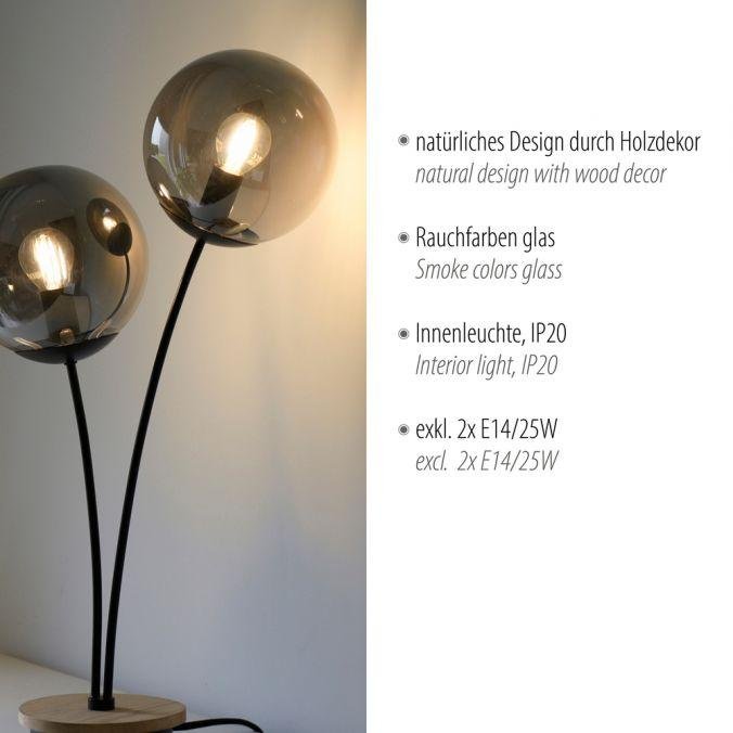 LD 11390-79 GREEN WIDO LED stolní lampa dřevo kouřová barva šňůrový vypínač IP20 do interiéru - LEUCHTEN DIREKT / JUST LIGHT (obrázek 3)