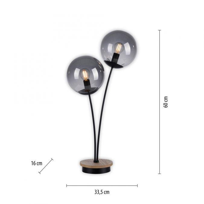 LD 11390-79 GREEN WIDO LED stolní lampa dřevo kouřová barva šňůrový vypínač IP20 do interiéru - LEUCHTEN DIREKT / JUST LIGHT (obrázek 6)