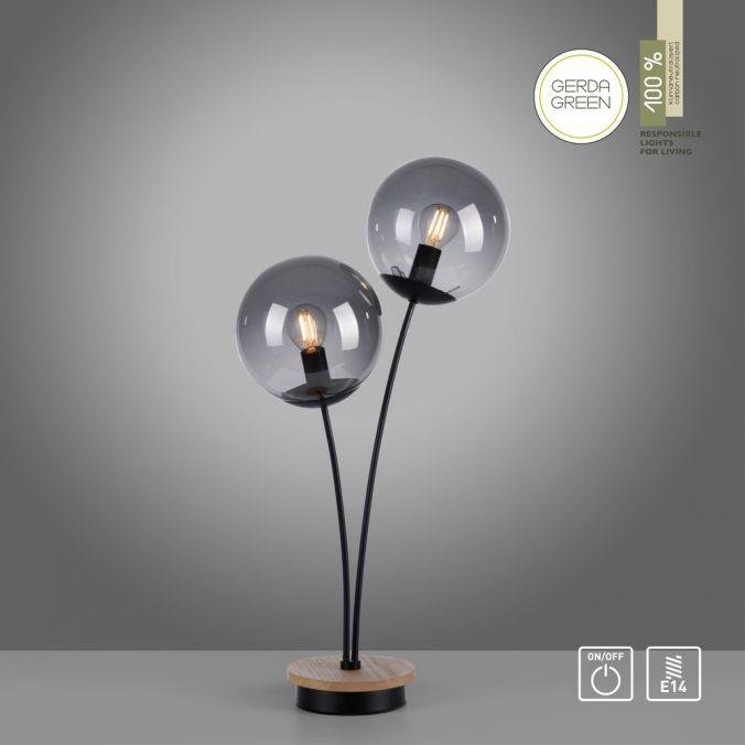 LD 11390-79 GREEN WIDO LED stolní lampa dřevo kouřová barva šňůrový vypínač IP20 do interiéru - LEUCHTEN DIREKT / JUST LIGHT (obrázek 9)