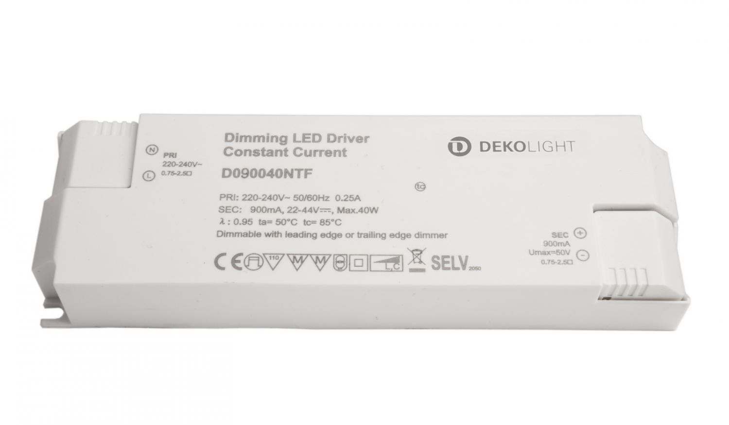 IMPR 862264 Deko-Light napájení (CC, DC) stmívatelné, BASIC, DIM, CC, D090040NTF/40W, konstantní proud 900 mA IP20 22-44 V/DC 19,8-40W - LIGHT IMPRESSIONS