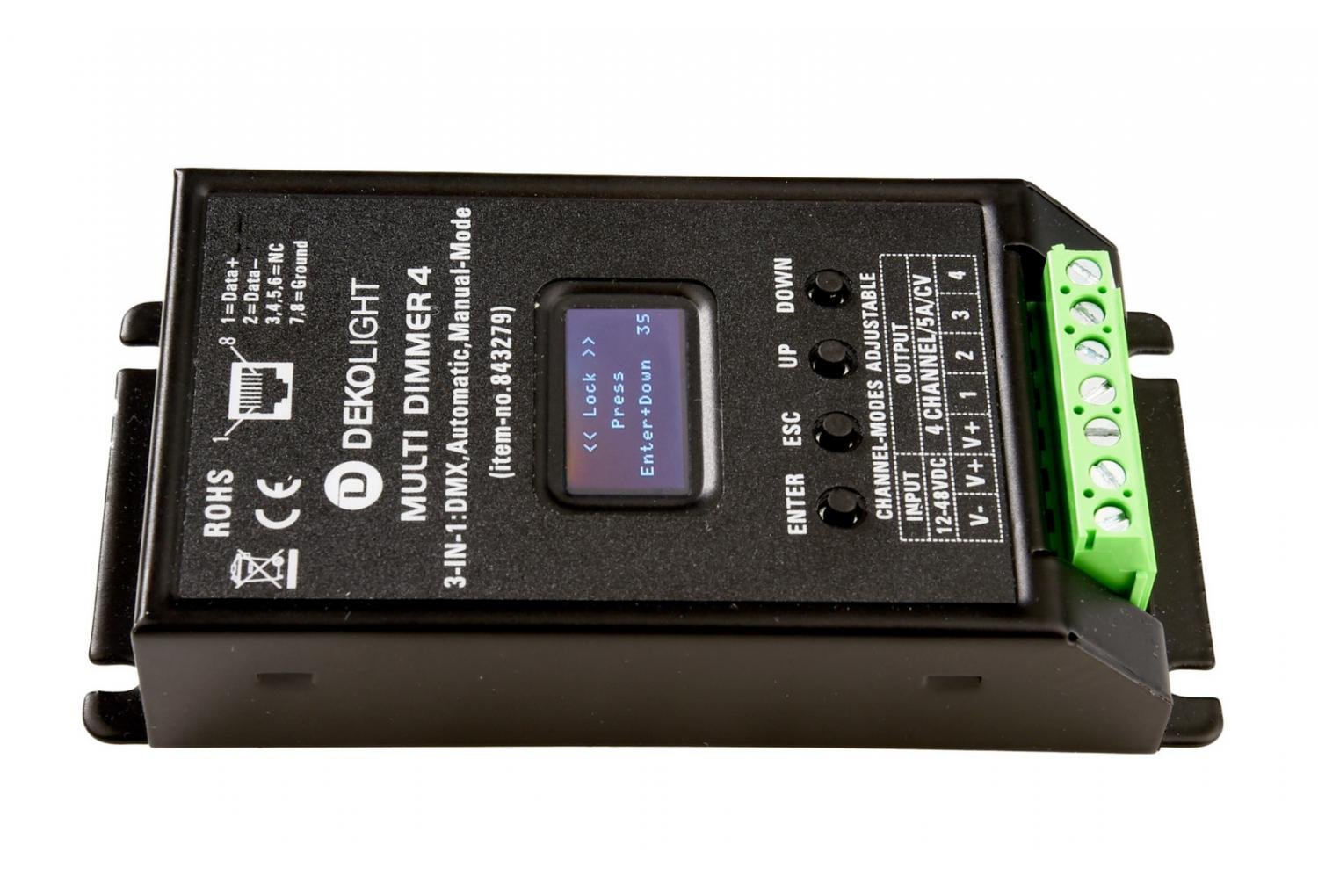 IMPR 843279 Deko-Light nízkonapěťový DMX stmívač (CV, DC), MULTI-LED-stmívač, DMX/auto/manuál, konstantní napětí, 12-48V/DC DMX512 4 CH - LIGHT IMPRESSIONS