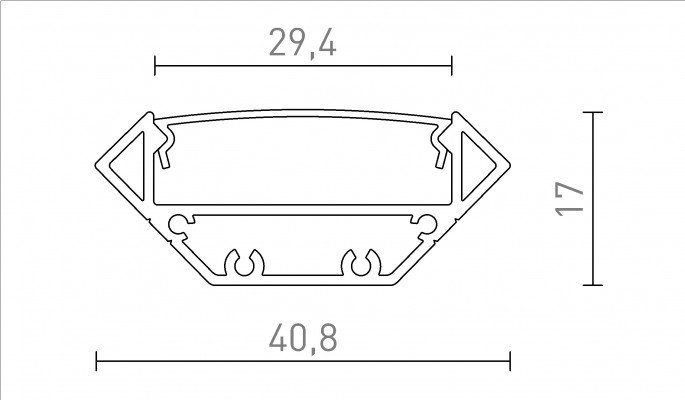 RED R14095 LED PROFILE J přisazený 1m eloxovaný hliník/matný akryl  - RED - DESIGN RENDL (obrázek 5)