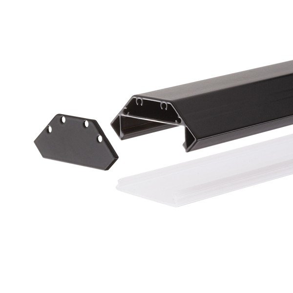 RED R14094 LED PROFILE J přisazený 1m černá matný akryl/hliník  - RED - DESIGN RENDL (obrázek 2)