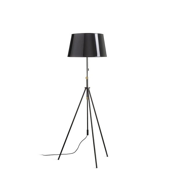 RED R14066 LUTON/RIDICK stojanová lesklá černá zlatá fólie/černá/kov 230V E27 11W - RED - DESIGN RENDL