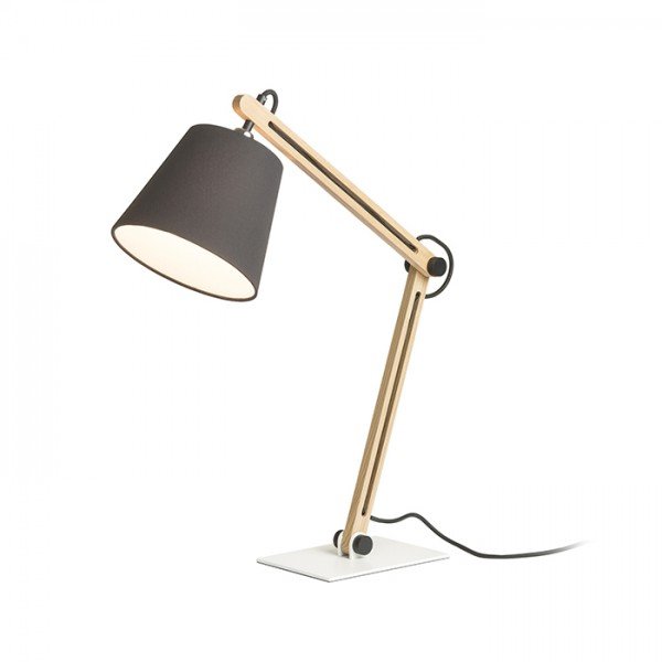 RED R14032 NIZZA stolní Polycotton černá/dřevo 230V E14 7W - RED - DESIGN RENDL