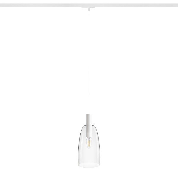 Levně RED R13963 BELLINI L E14 pro jednookr. lištu závěsná bílá čiré sklo 230V E14 15W - RED - DESIGN RENDL