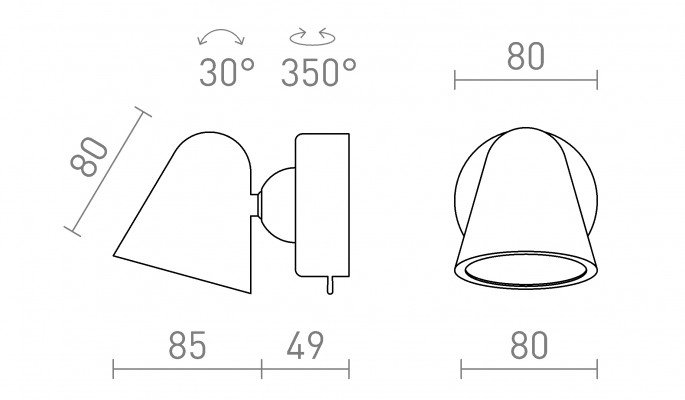 RED R13941 STIG nástěnná černá 230V LED 5.6W 34° 3000K - RED - DESIGN RENDL (obrázek 6)
