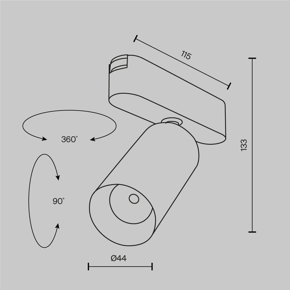 M TR103-1-12W4K-M-W Svítidlo pro kolejnicový systém Focus LED 4000K 12W studená bílá bílý hliník Radity - MAYTONI (obrázek 8)