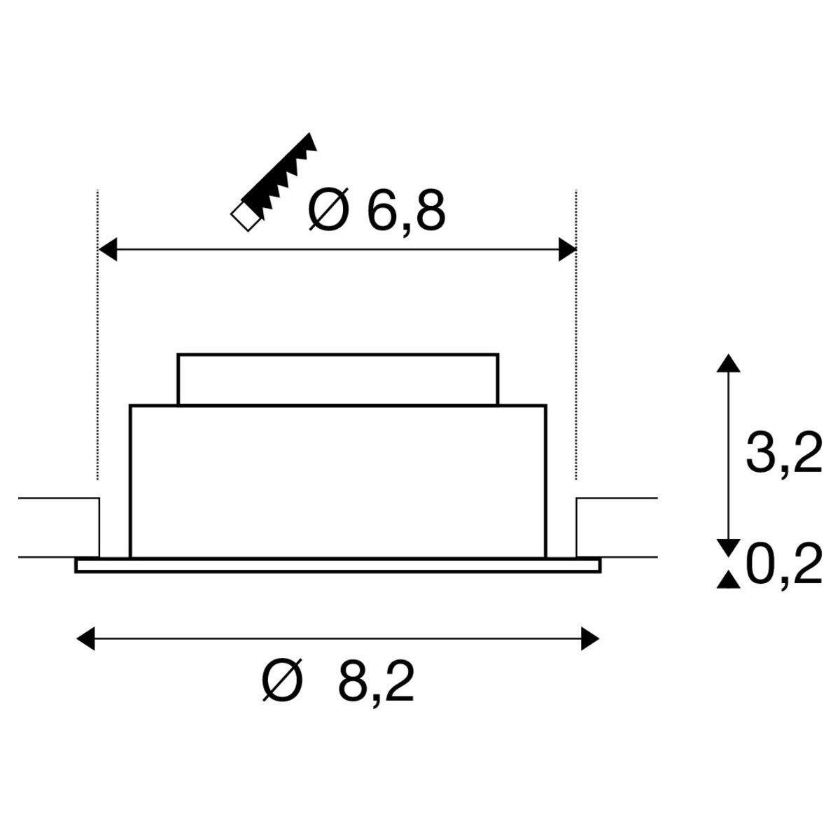 LA 1007433 NEW TRIA® UNIVERSAL 68 stropní vestavné svítidlo, 2500/3000/4000K, 38°, IP 20, kulaté, bílá - BIG WHITE (SLV) (obrázek 8)