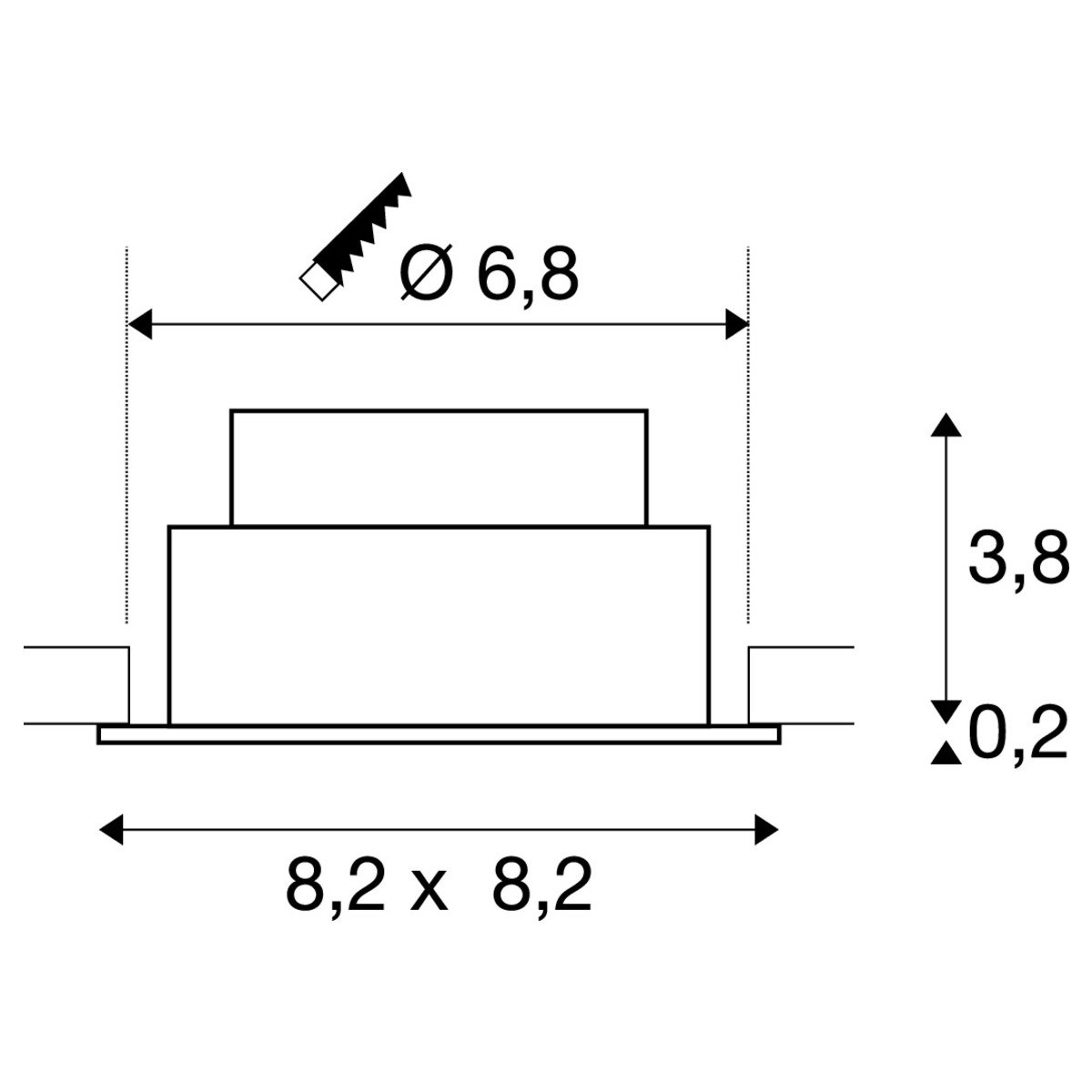 LA 1007430 NEW TRIA® 68 stropní vestavné svítidlo, 1800-3000K, 60°, IP 20, čtvercové, černá - BIG WHITE (SLV) (obrázek 5)