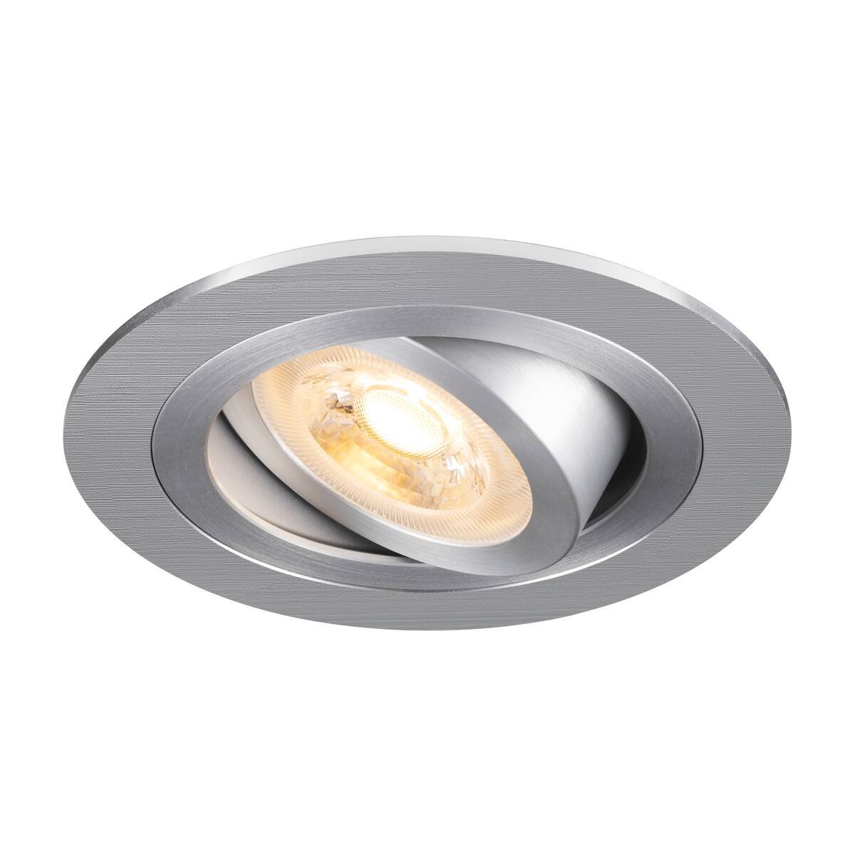 LA 1007376 NEW TRIA® 75 stropní vestavné svítidlo, kulaté, max. 10W GU10, hliník - BIG WHITE (SLV)