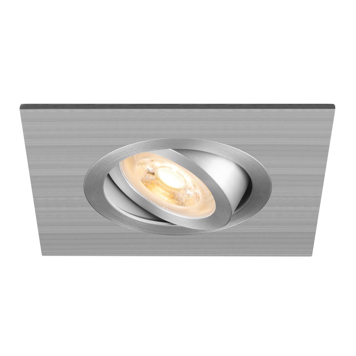LA 1007629 NEW TRIA® 75 XL stropní vestavné svítidlo, čtvercové, max. 10W, GU10, hliník - BIG WHITE (SLV)