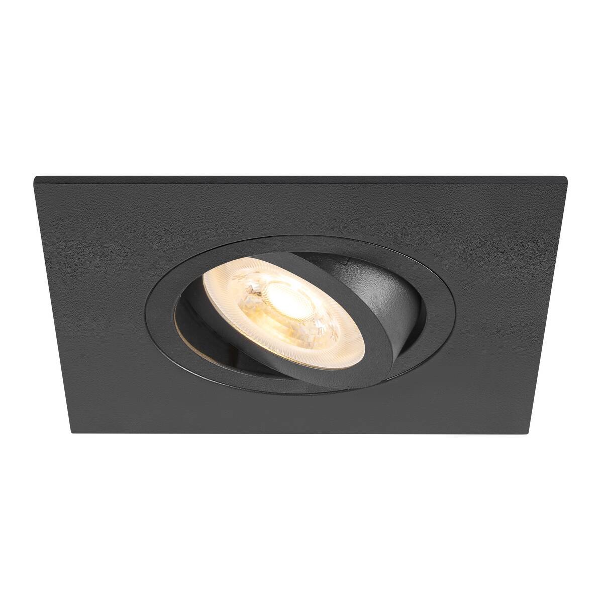 LA 1007628 NEW TRIA® 75 XL stropní vestavné svítidlo, čtvercové, max. 10W, GU10, černá - BIG WHITE (SLV)