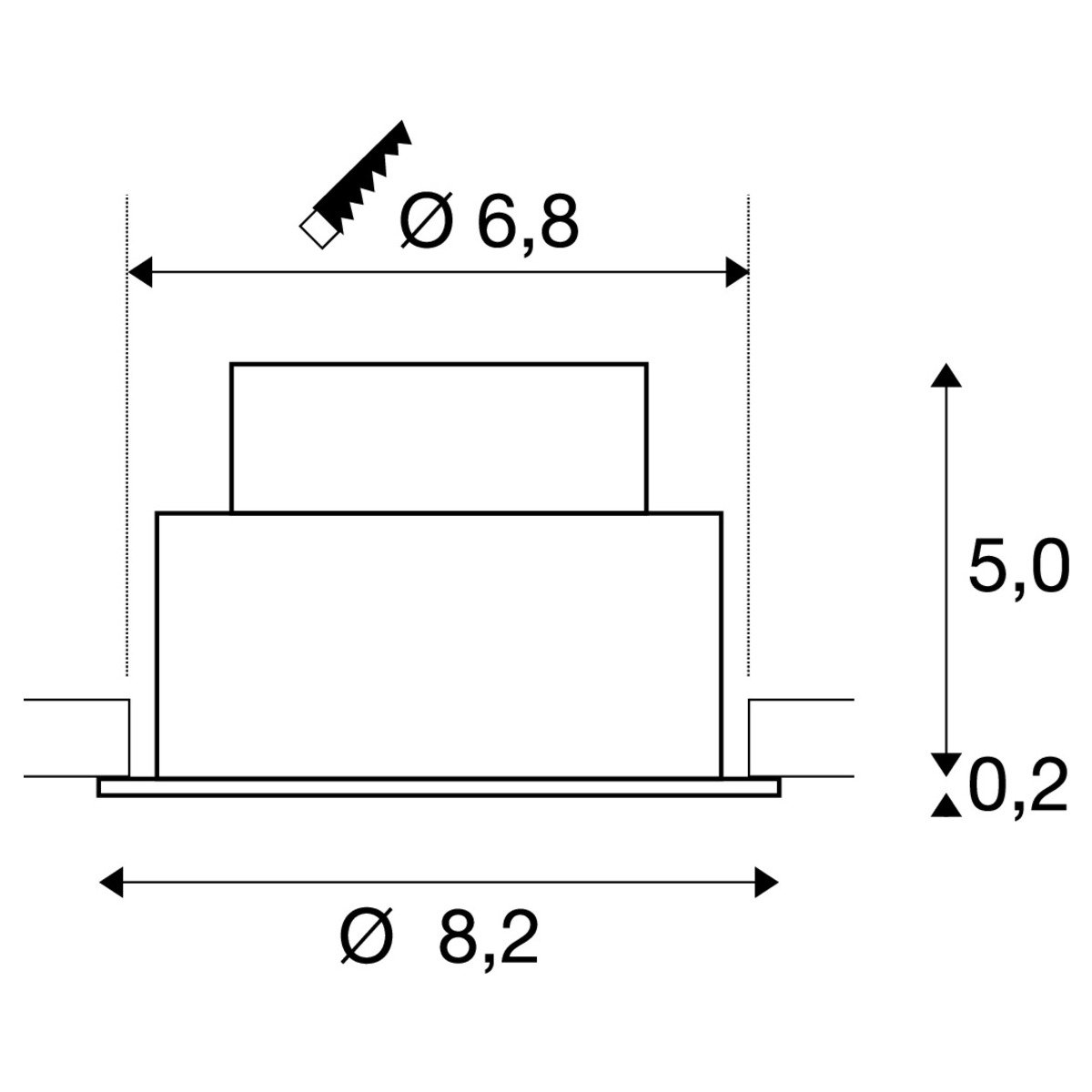 LA 1007442 NEW TRIA® UNIVERSAL 68 stropní vestavné svítidlo, 2500/3000/4000K, 38°, IP 20 / IP 65, kulaté, černá - BIG WHITE (SLV) (obrázek 9)