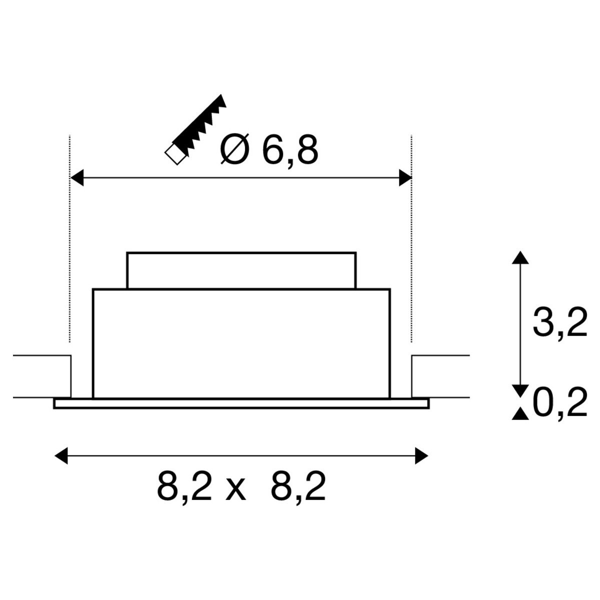 LA 1007438 NEW TRIA® UNIVERSAL 68 stropní vestavné svítidlo, 2500/3000/4000K, 38°, IP 20, čtvercové, černá - BIG WHITE (SLV) (obrázek 8)