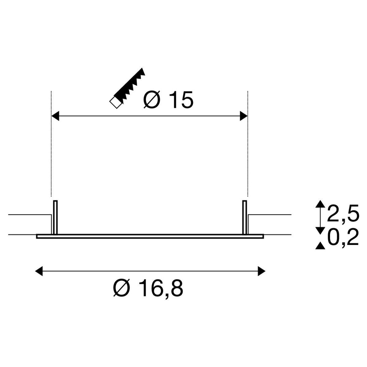 LA 1007480 DOWNLIGHT V 150 plochý kryt bílá - BIG WHITE (SLV) (obrázek 6)