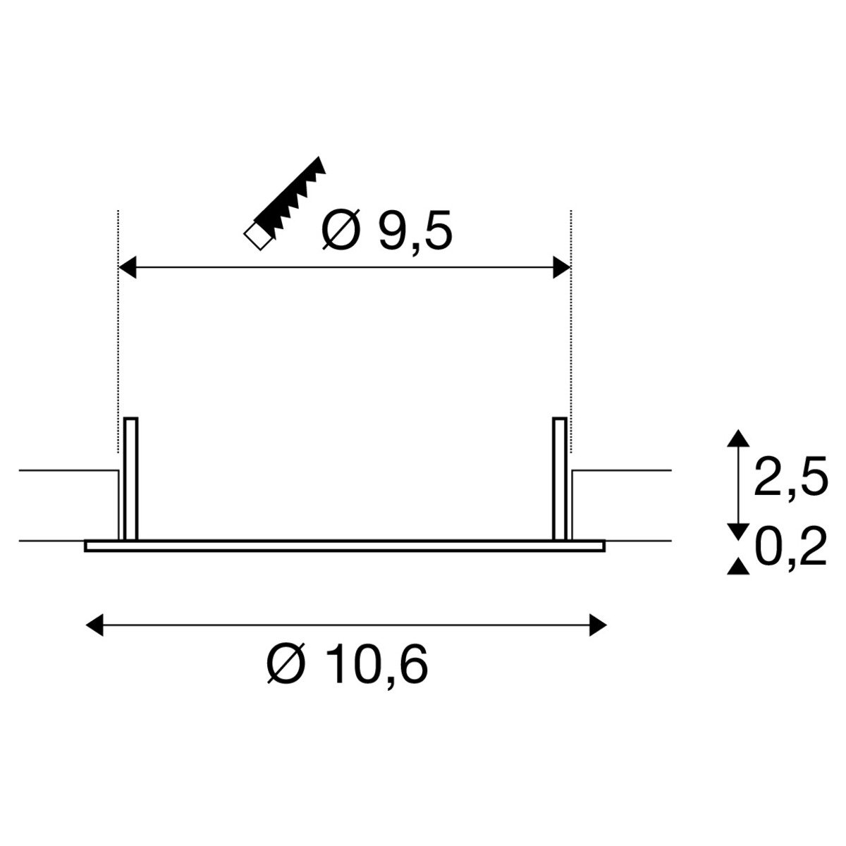 LA 1007477 DOWNLIGHT V 100 plochý kryt černá - BIG WHITE (SLV) (obrázek 6)