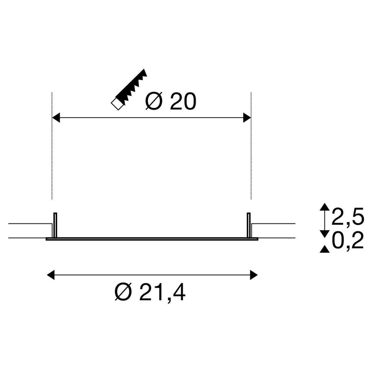 LA 1007485 DOWNLIGHT V 200 plochý kryt černá - BIG WHITE (SLV) (obrázek 6)