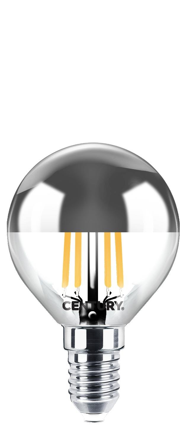 CEN INH1GSD-061427 FILAMENT LED INCANTO CHIARA SFERA SILVER DOME 6W E14 2700K DIM - CENTURY