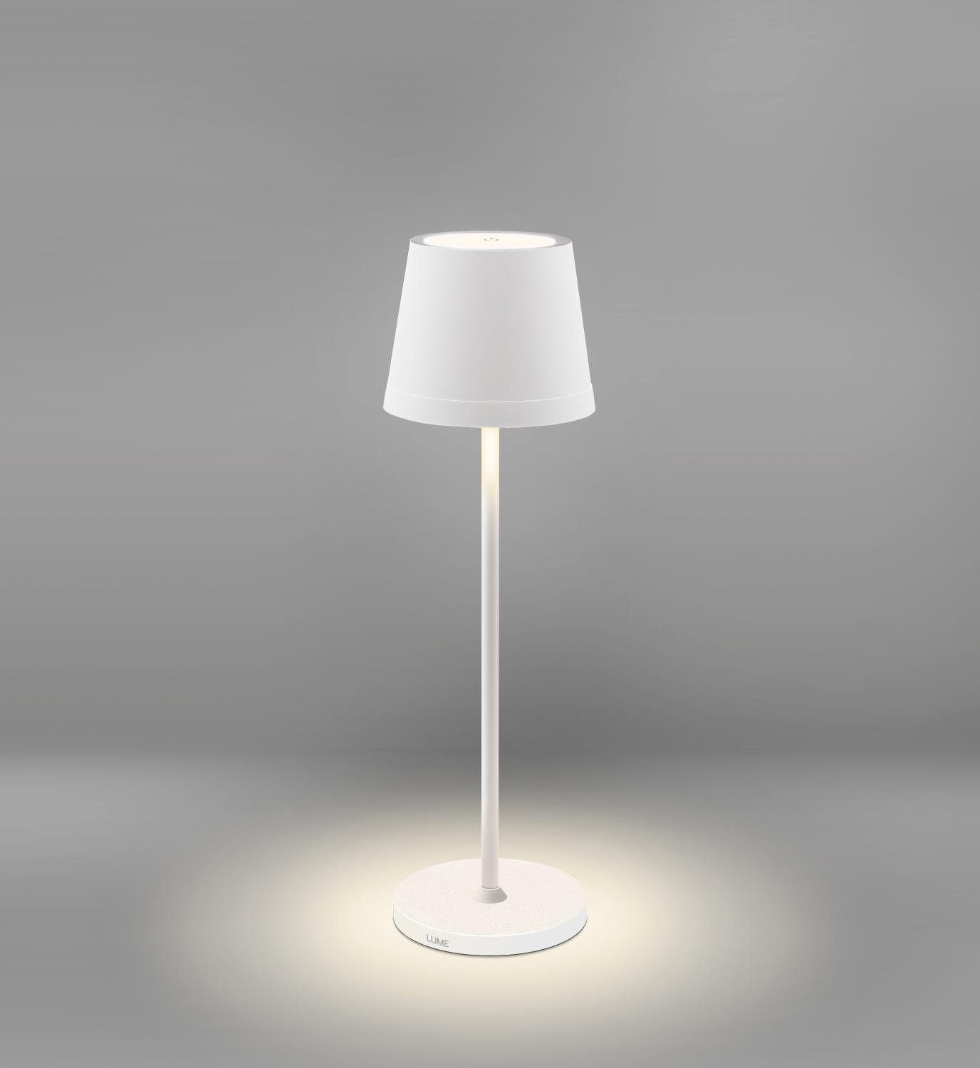 CEN LMPBG-023827 Nabíjecí stmívatelné LED svítidlo LUME PLUS bílé 2,2W 2700K IP54 USB Ra95 s nabíjecí základnou - CENTURY