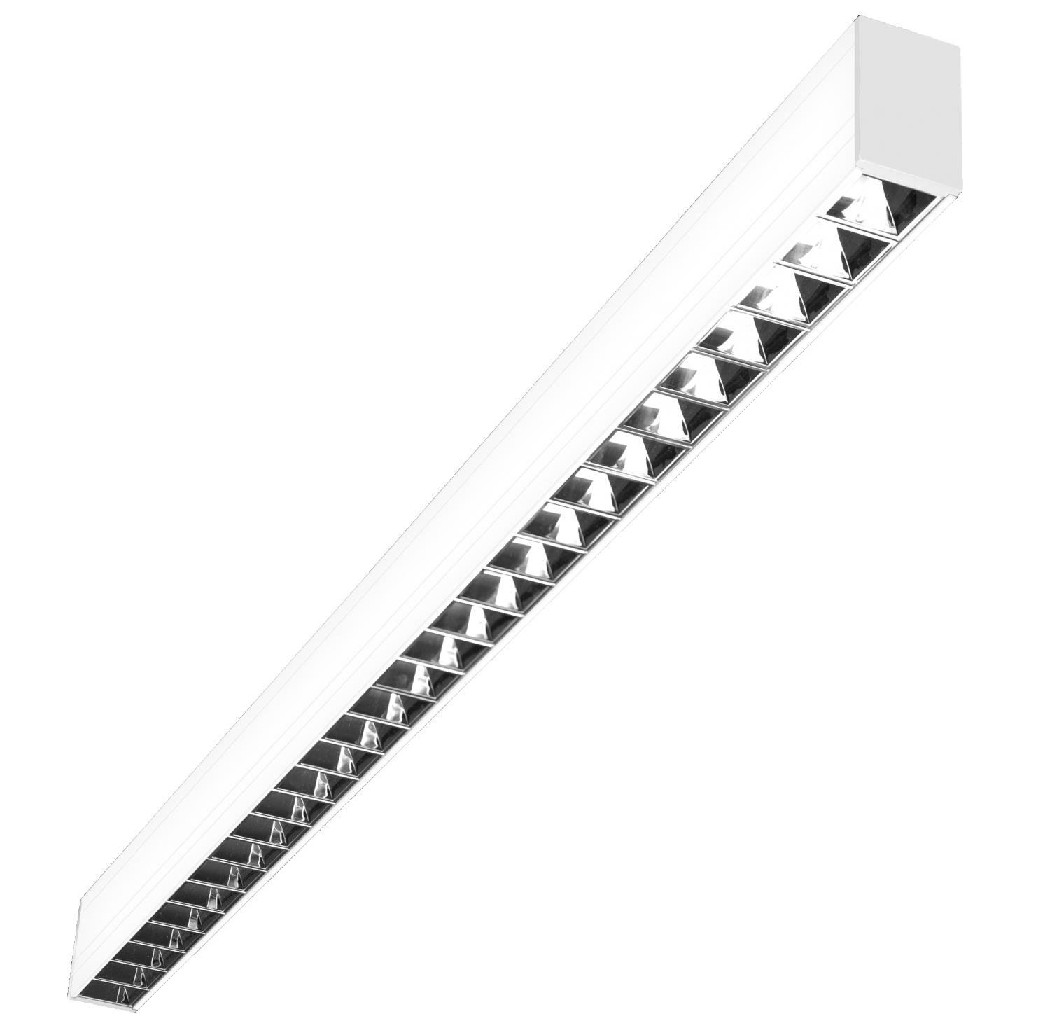 CEN LNK16BI-321240 LED liniové svítidlo LINKY bílá závěsné parabolický reflektor 32W 4000K Ra80 UGR16 60d IP20 1131x50x75mm včetně 2ks závěsů 1,5m - CENTURY