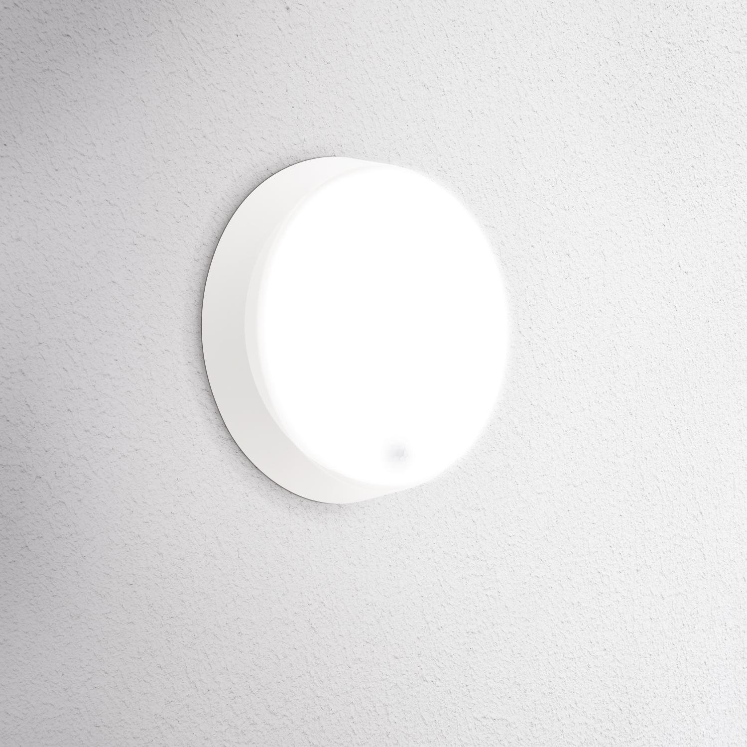 CEN OSTOBS-1421500 Venkovní nástěnné LED svítidlo kulaté OASI CCT 14W 3000/4000/6500K IP54 bílá pohybové čidlo - CENTURY