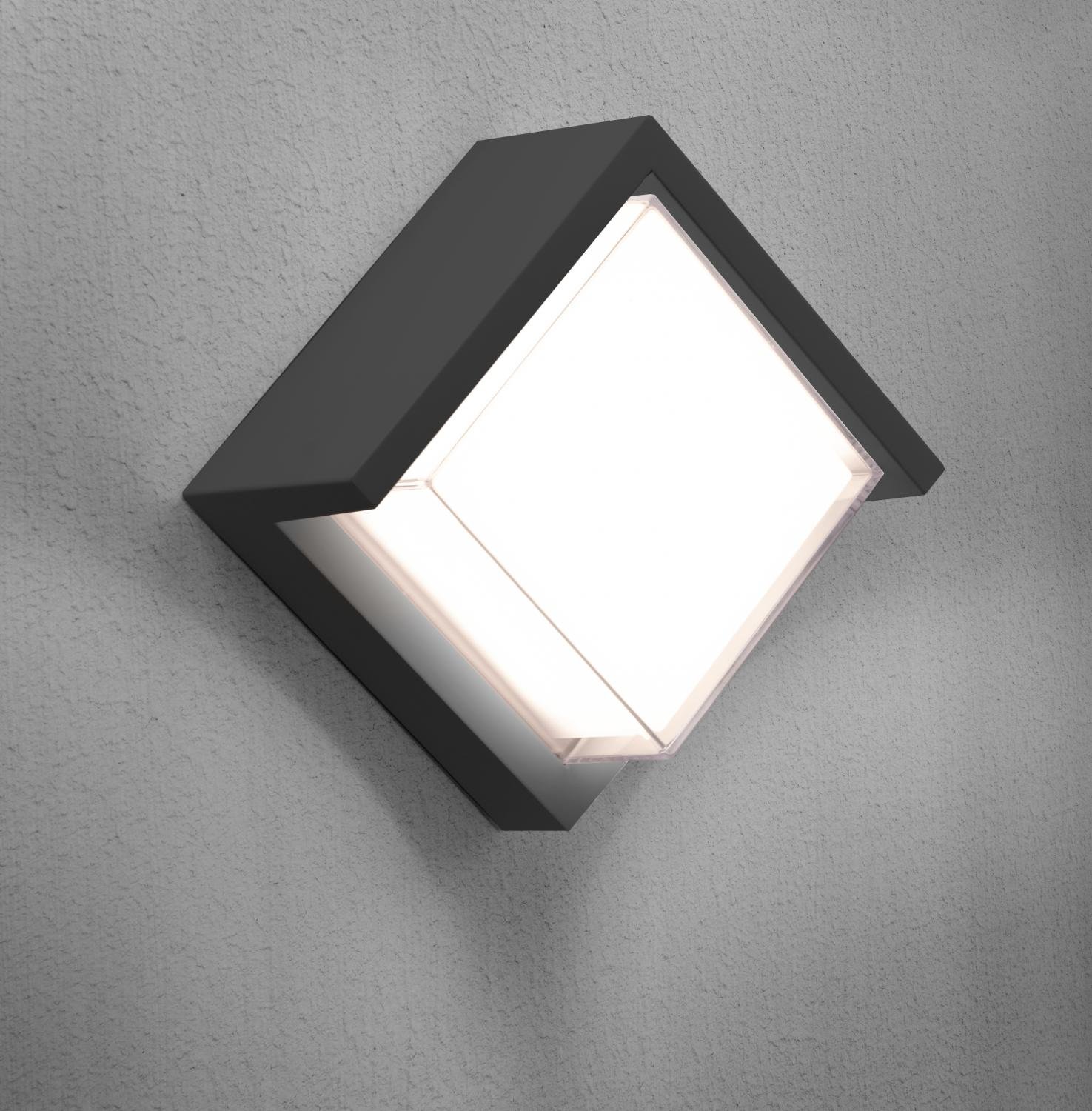 CEN PACGR-101640 PURA LED venkovní nástěnné svítidlo Cube šedá 10W 4000K IP65 - CENTURY