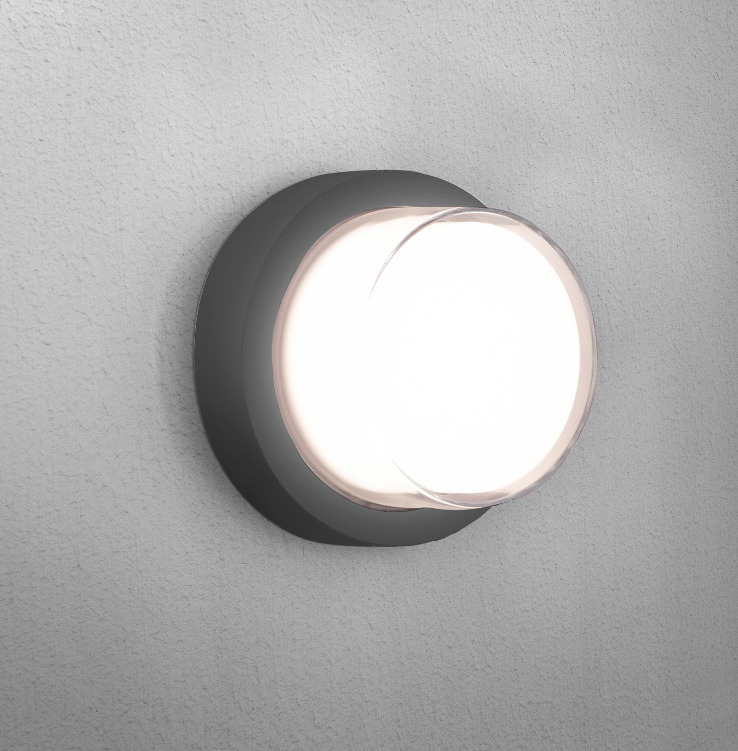 CEN PARGR-101740 PURA LED venkovní nástěnné svítidlo Round šedá 10W 4000K IP65 - CENTURY