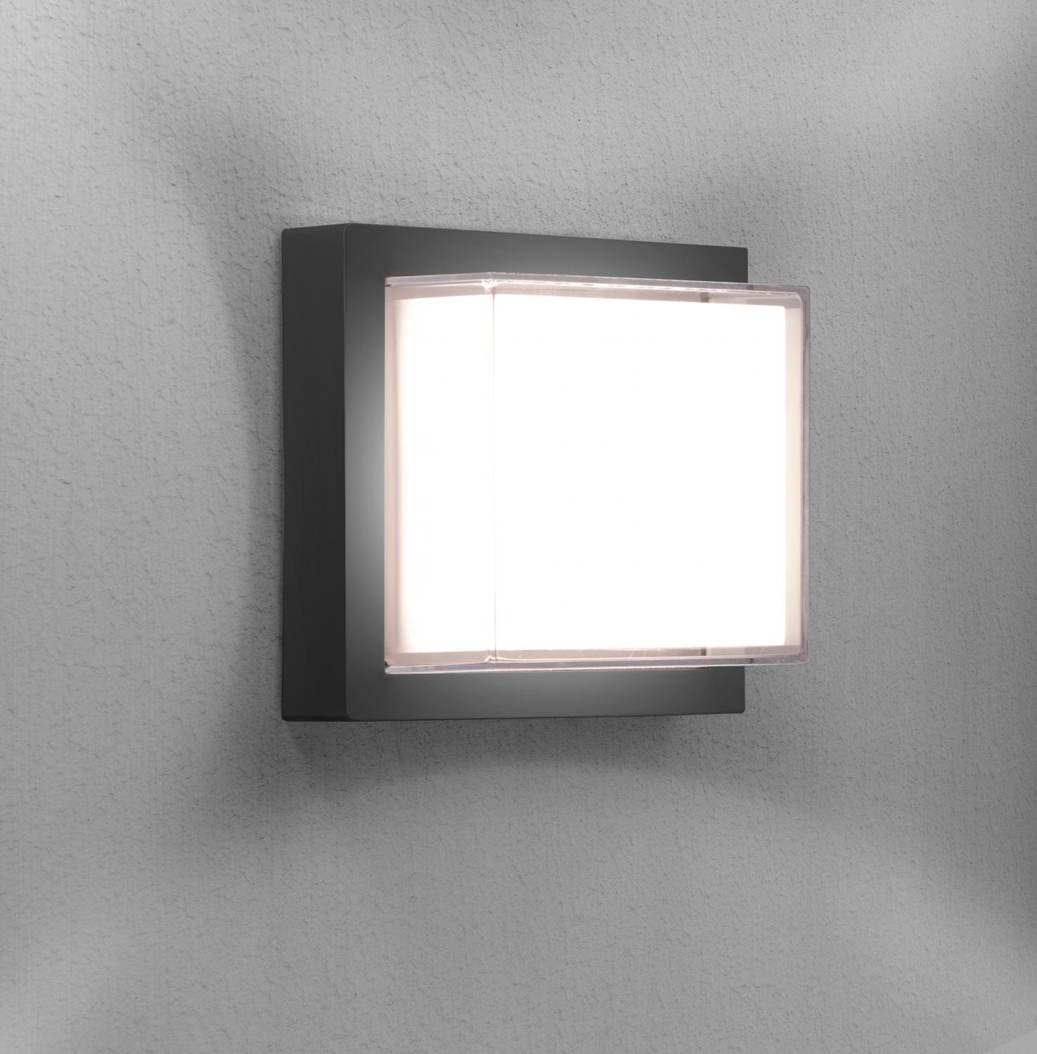 CEN PASGR-101630 PURA LED venkovní nástěnné svítidlo Square šedá 10W 3000K IP65 - CENTURY