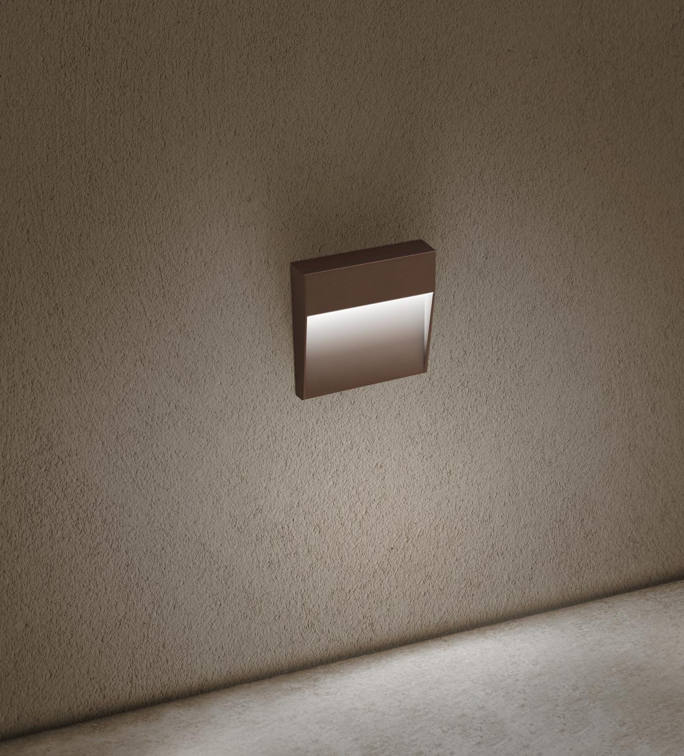 CEN PEOCOS-041040 SEGNAPASSO LED PASEO QUADRATO venkovní nástěnné svítidlo corten 4W 4000K IP54 - CENTURY