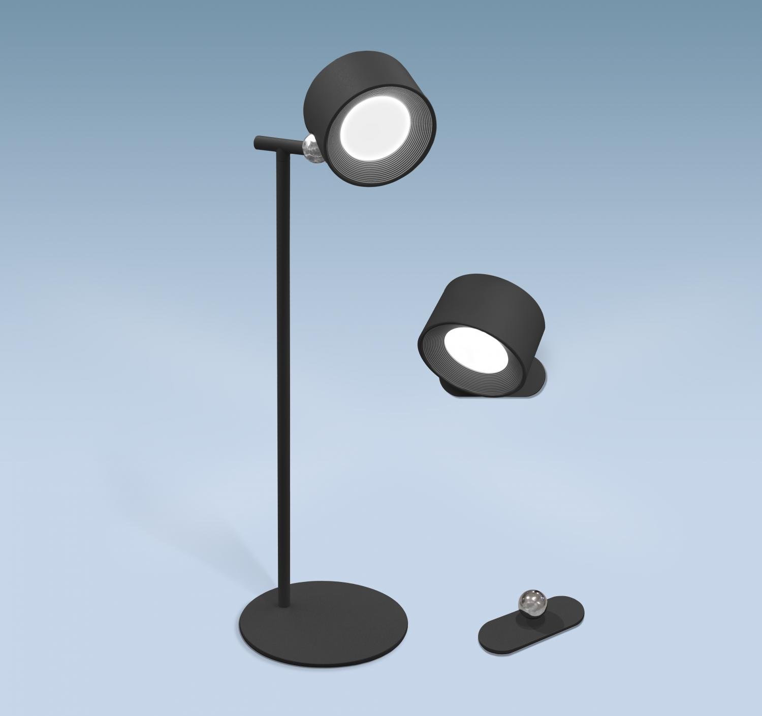 CEN PXLNE-013840 LED stolní lampa s odnímatelnou nabíjecí hlavou černá 1.8W 4000K USB IP20 - CENTURY