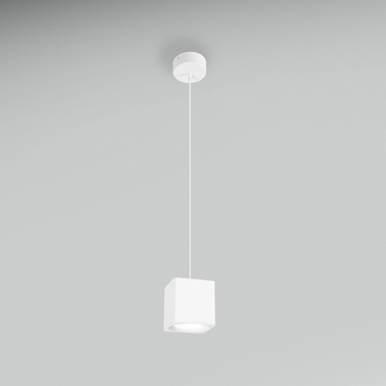 CEN QBBIP-059030 Závěsné LED svítidlo QUBE BÍLÉ 90x90X90mm 5W 230V 3000K 45d IP20 závěs 150cm - CENTURY