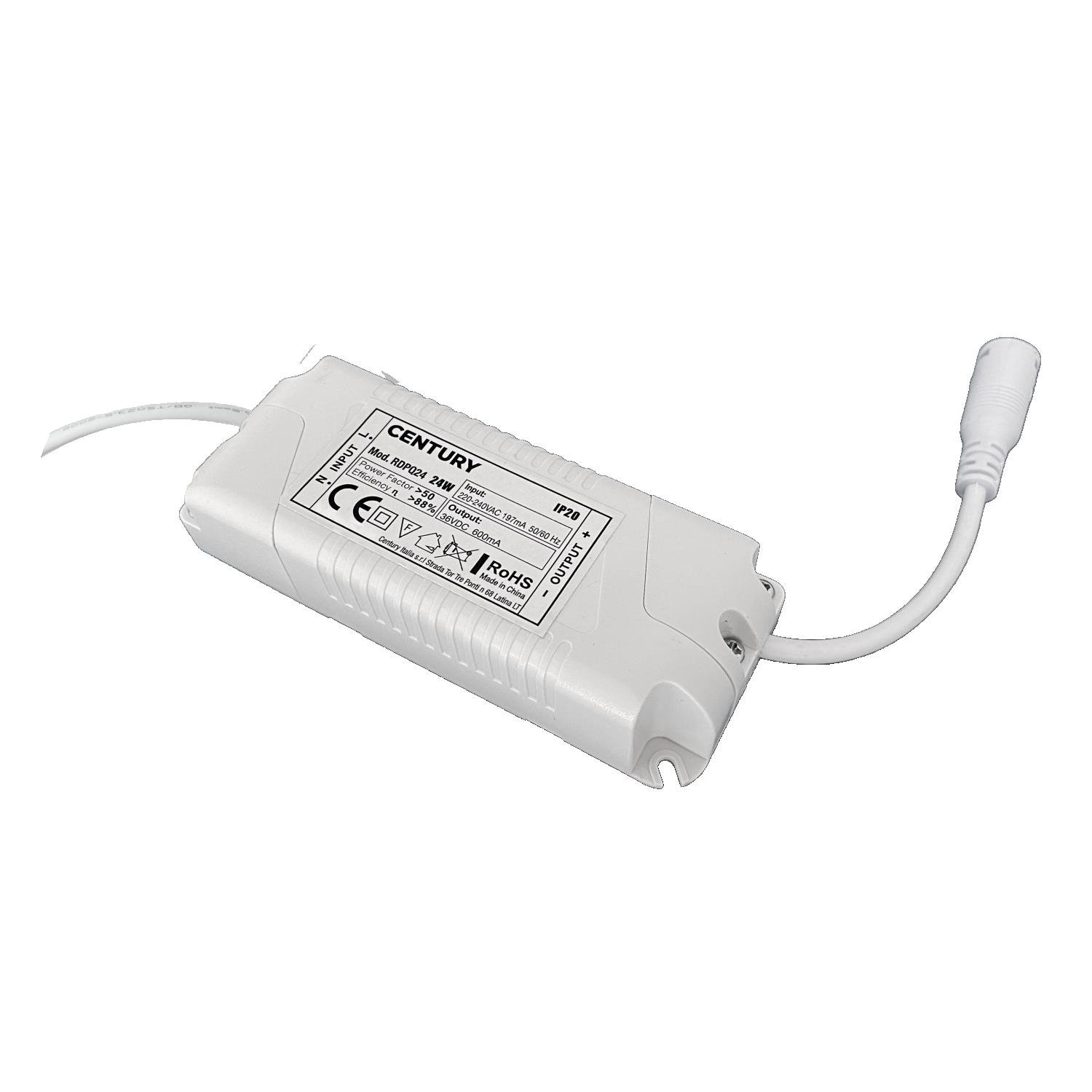 CEN RDPQ24 LED DRIVER 24W IP20 100-240V 600mA - CENTURY