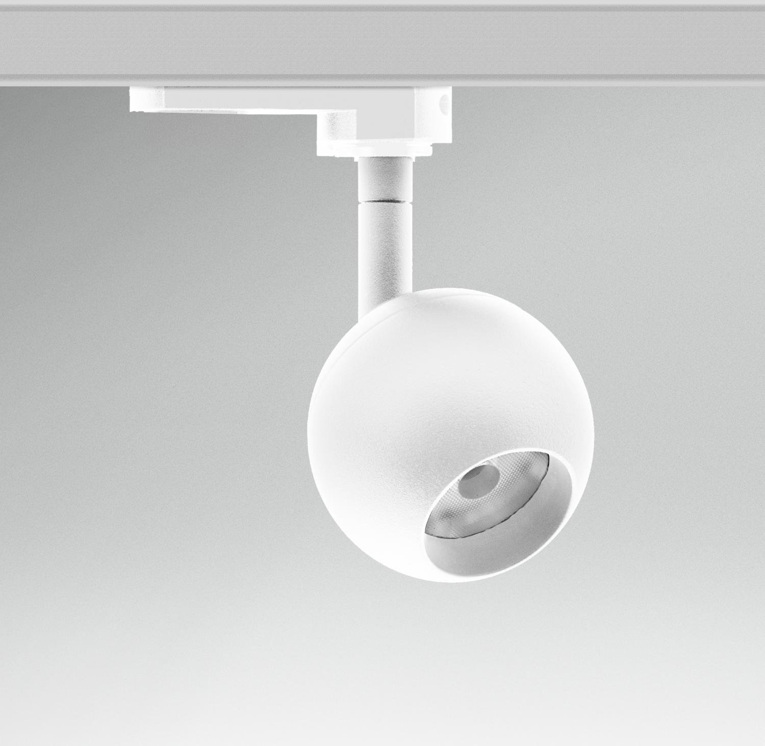 CEN RGMSBI-106540 Svítidlo pro 3fázovou lištu REGIA SHOP MINI SPHERE bílá LED 10W 4000K CRI90 UGR16 - CENTURY