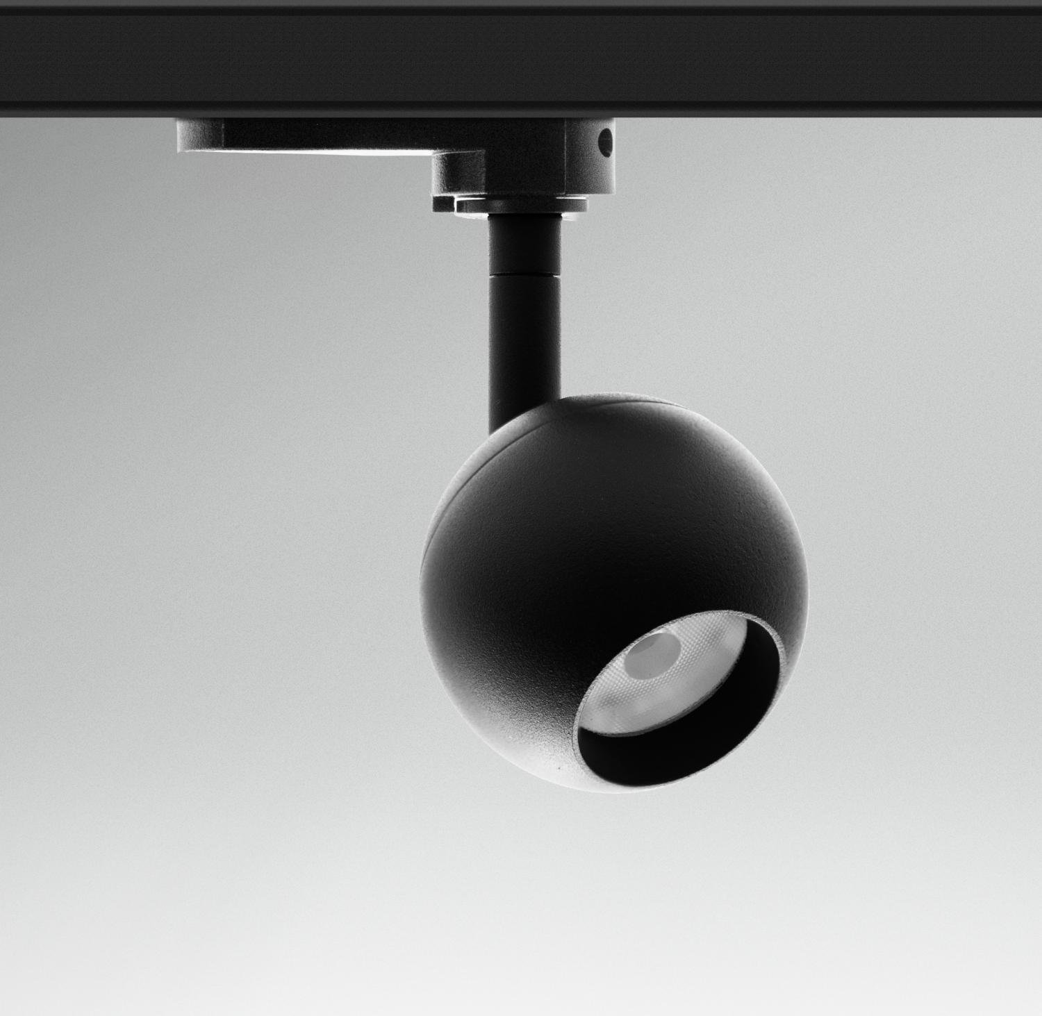 CEN RGMSNE-106540 Svítidlo pro 3fázovou lištu REGIA SHOP MINI SPHERE černá LED 10W 4000K CRI90 UGR16 - CENTURY