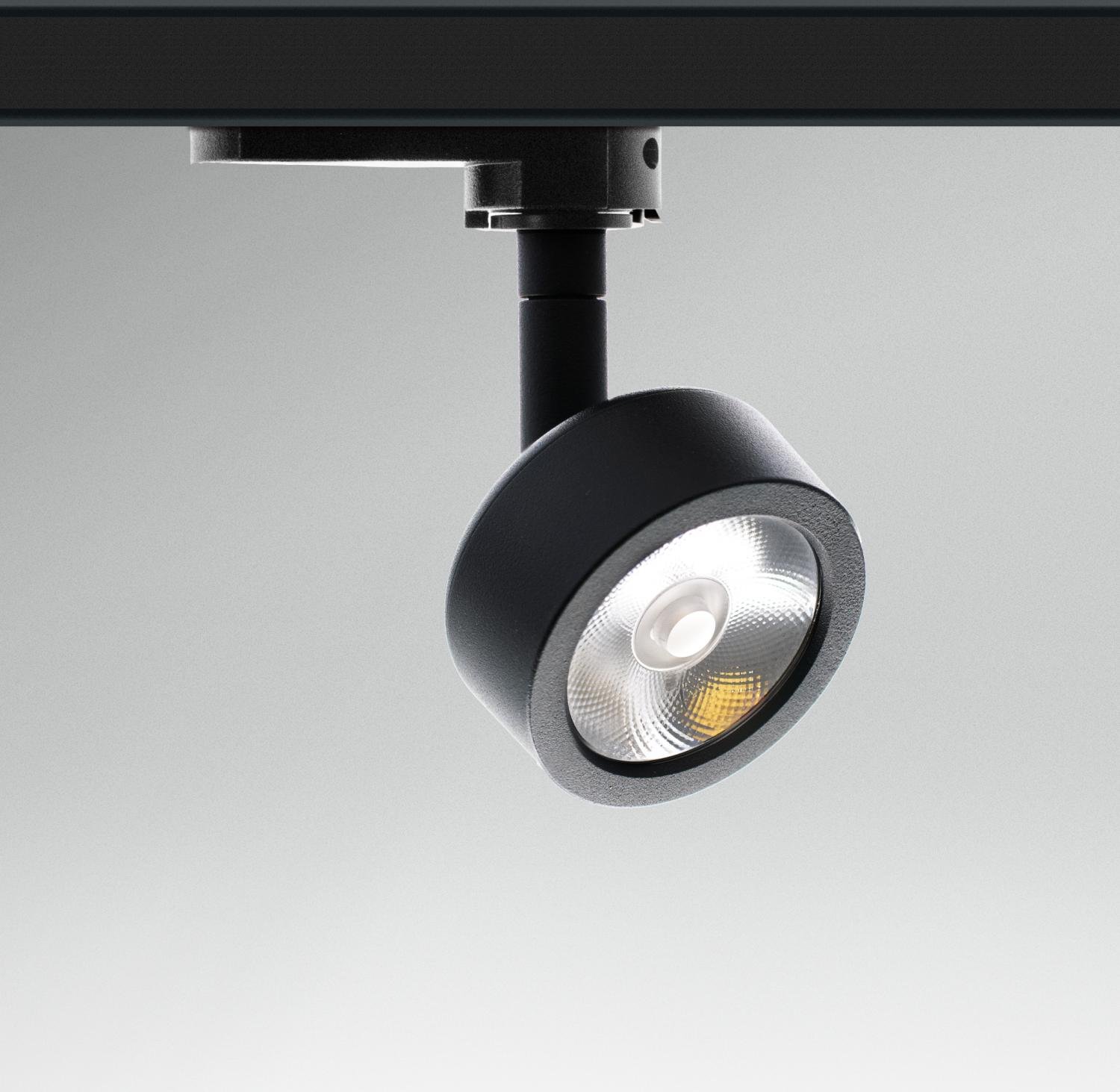CEN RGMTNE-075840 Svítidlo pro 3fázovou lištu REGIA SHOP MINI ROUND černá LED 7W 4000K CRI90 UGR16 - CENTURY