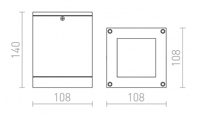 RED R10386 Svítidlo QUADRA M stropní stříbrnošedá 230V E27 75W IP54 - RED - DESIGN RENDL (obrázek 4)