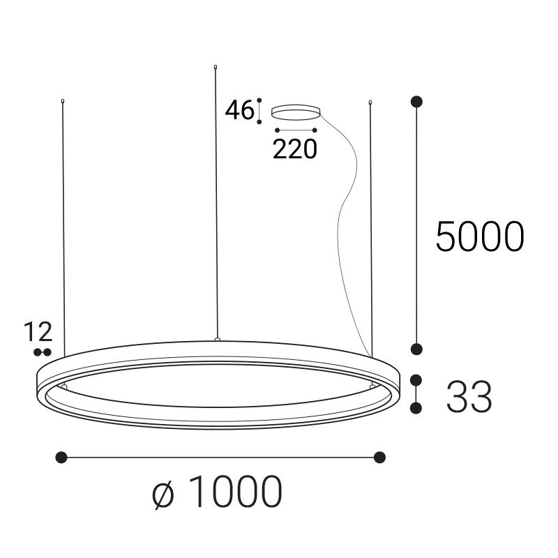 LED2 3273451D LED2 Závěsné svítidlo CIRCLE 100 P-Z, W DALI/PUSH DIM 80W 3000K/4000K bílá - LED2 Lighting (obrázek 3)