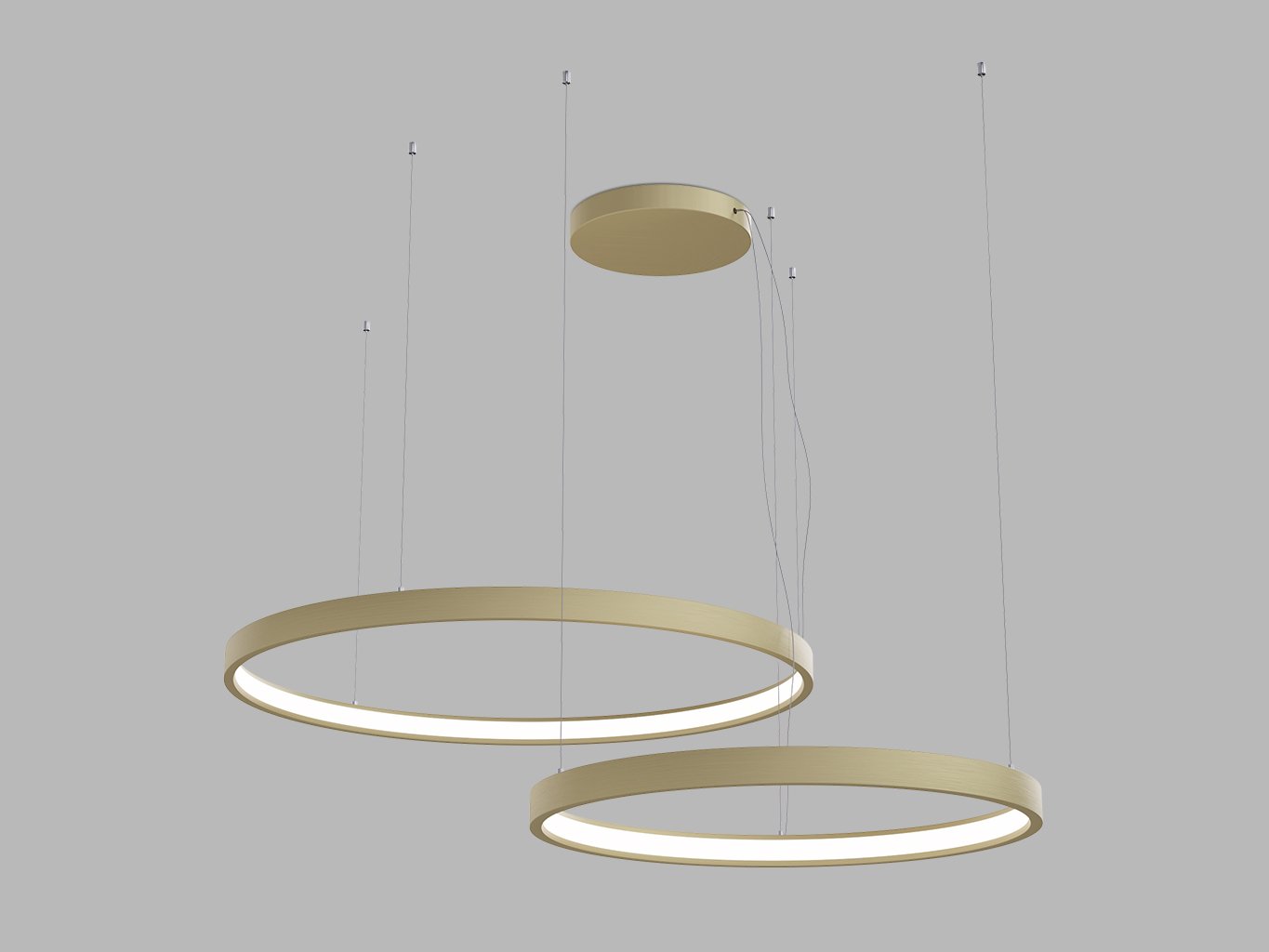 LED2 3275357ZBTW LED2 Závěsné svítidlo CIRO SET 2 P-Z, G DALI TW/PUSH TW 100W 3000K-4000K zlatá - LED2 Lighting