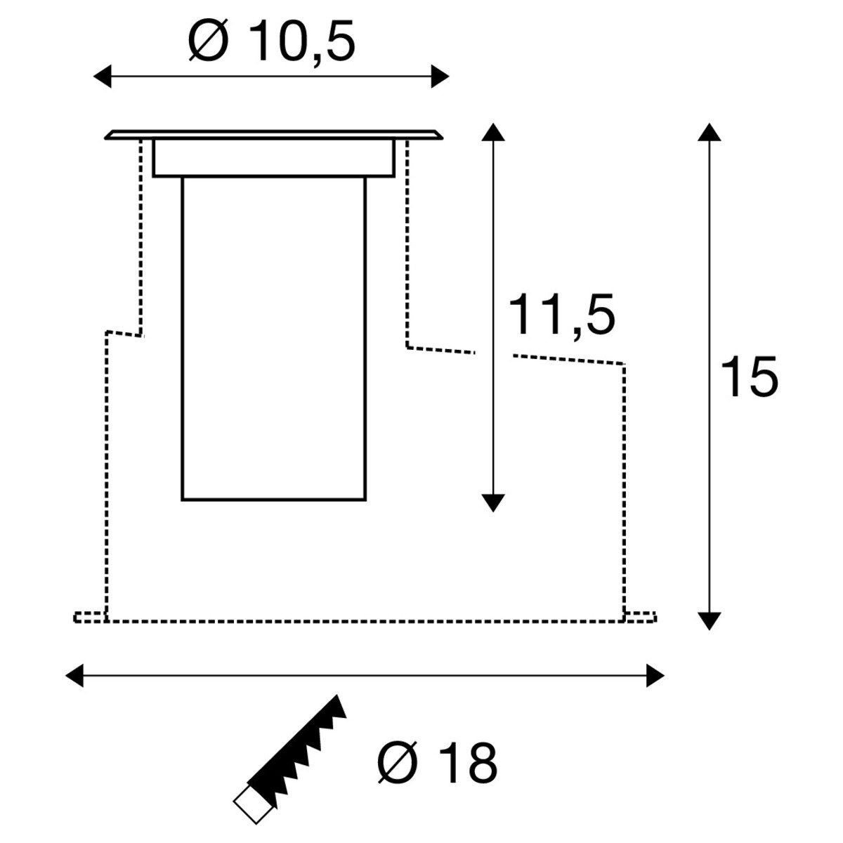 LA 1007680 DASAR® S svítidlo pro vestavbu do země, 4 W, 3000 K, 24°, IP67, válcové, antracit - BIG WHITE (SLV) (obrázek 16)