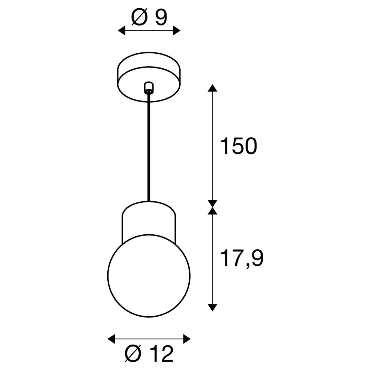 LA 1007814 VARYT závěsné svítidlo, 150 cm, E14, 6 W, bílá - BIG WHITE (SLV) (obrázek 6)
