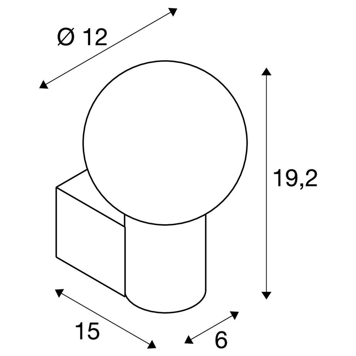 LA 1007603 VARYT nástěnné přisazené svítidlo, kulaté, 1x max. 6 W E14, černá - BIG WHITE (SLV) (obrázek 9)