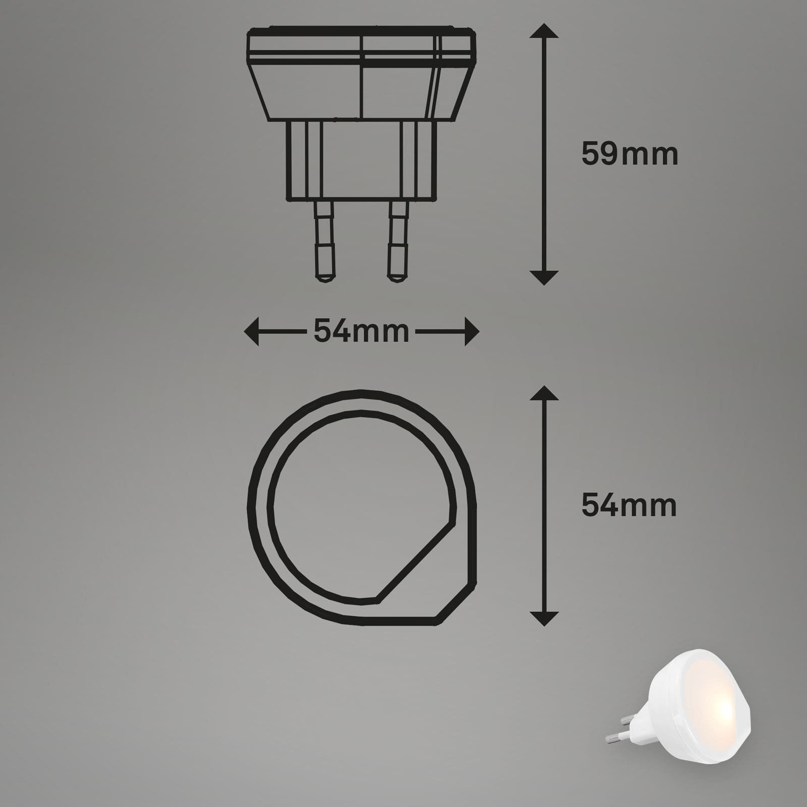 BRI 2199-016 LED svítidlo do zásuvky 5,9 cm 0,4W 1,5lm bílé - BRILONER (obrázek 5)