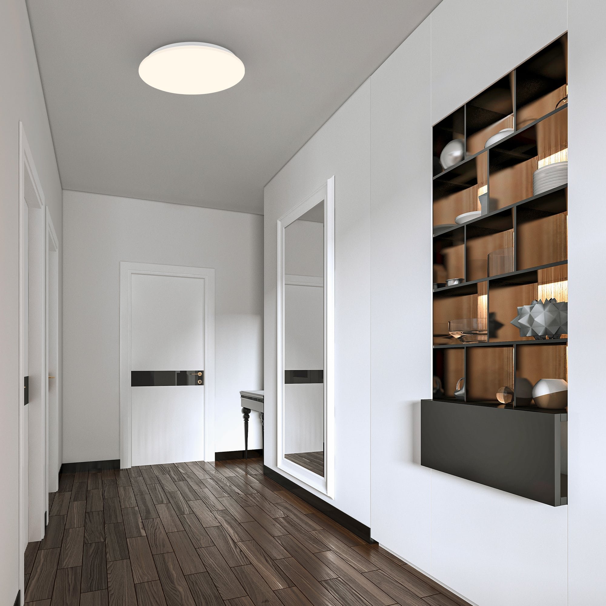 BRILO 3897016 LED stropní svítidlo s čidlem, 26 cm, 12W, 1190lm, bílé - BRILONER (obrázek 4)