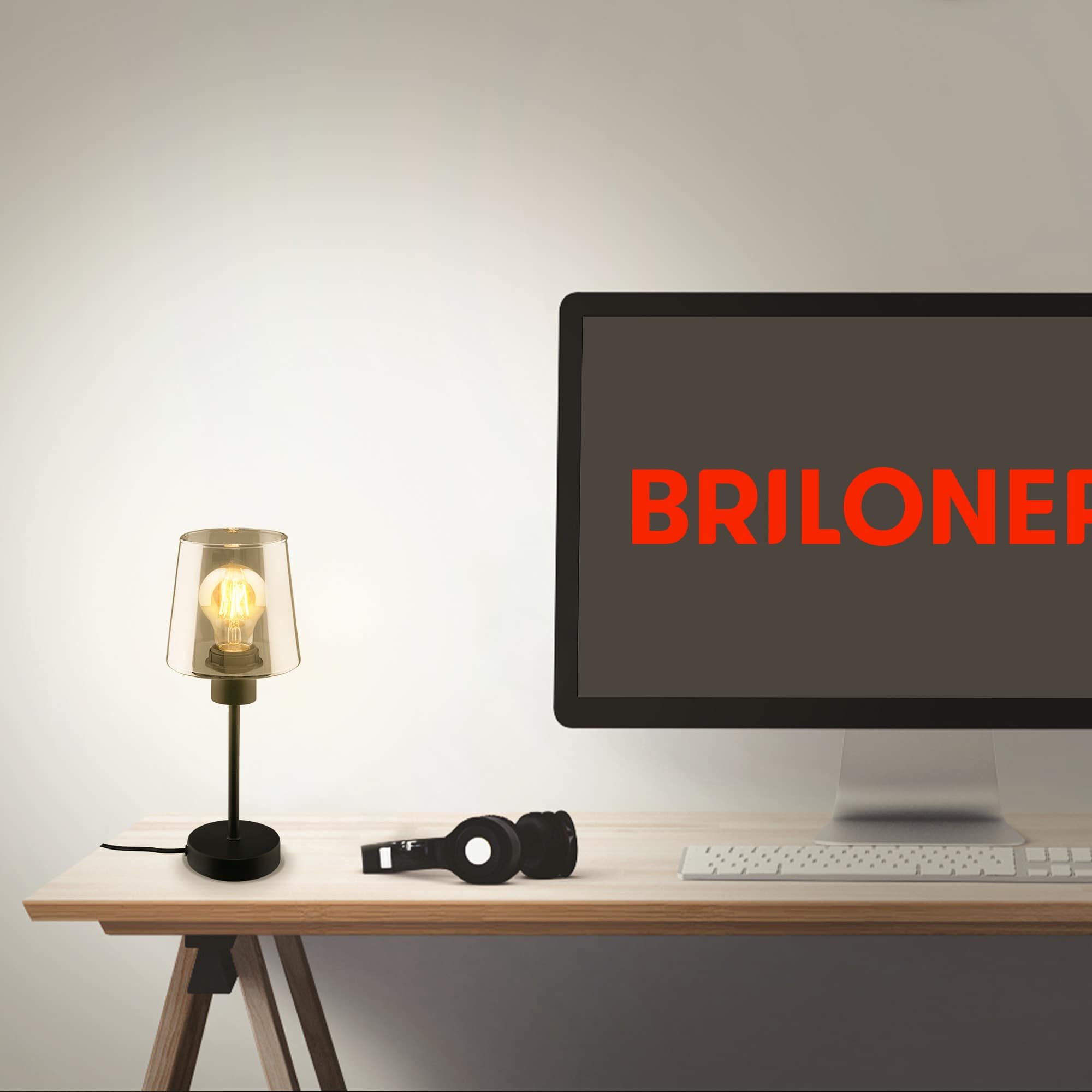 BRILO 7617015 Stolní lampa, 35,5 cm, 1x E27, max. 10W, černá - BRILONER (obrázek 4)