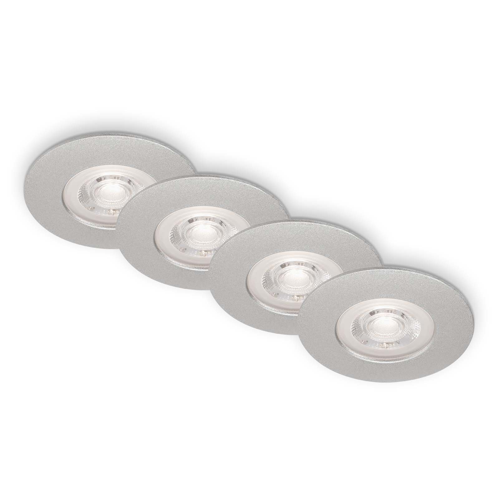BRILO 7999-044 LED vestavná svítidla, pr.9 cm, 4x LED, 4,9 W, 480 lm, matný chrom - BRILONER