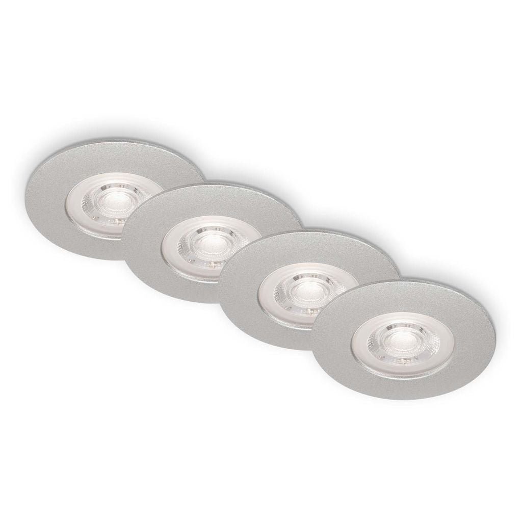 BRILO 7999-044 LED vestavná svítidla, pr.9 cm, 4x LED, 4,9 W, 480 lm, matný chrom - BRILONER