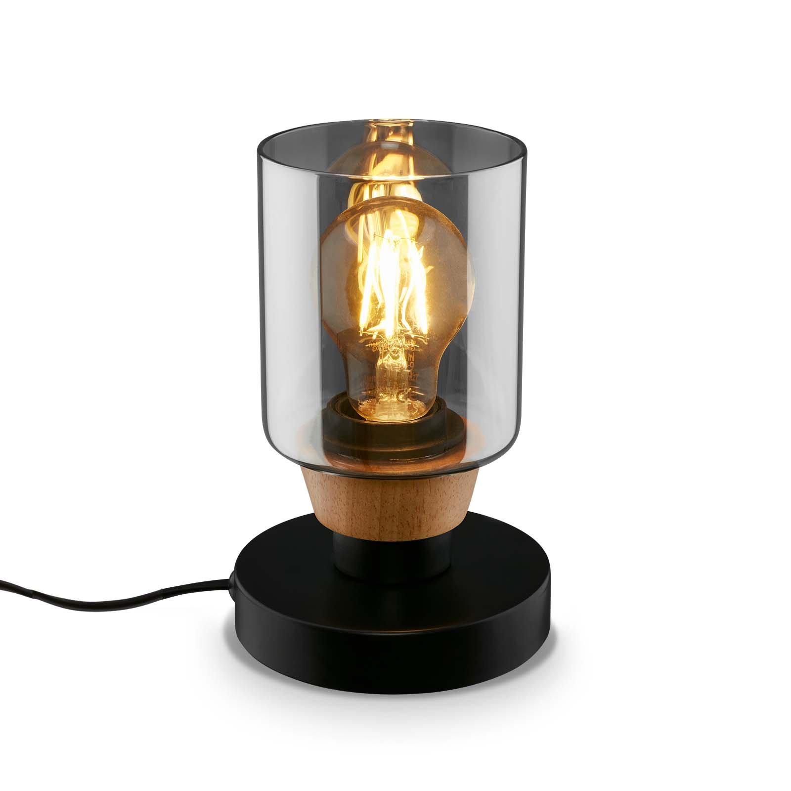 Levně BRI 7486015 Stolní lampa, 18 cm, 1x E27, max. 10W, kouřová černá - BRILONER