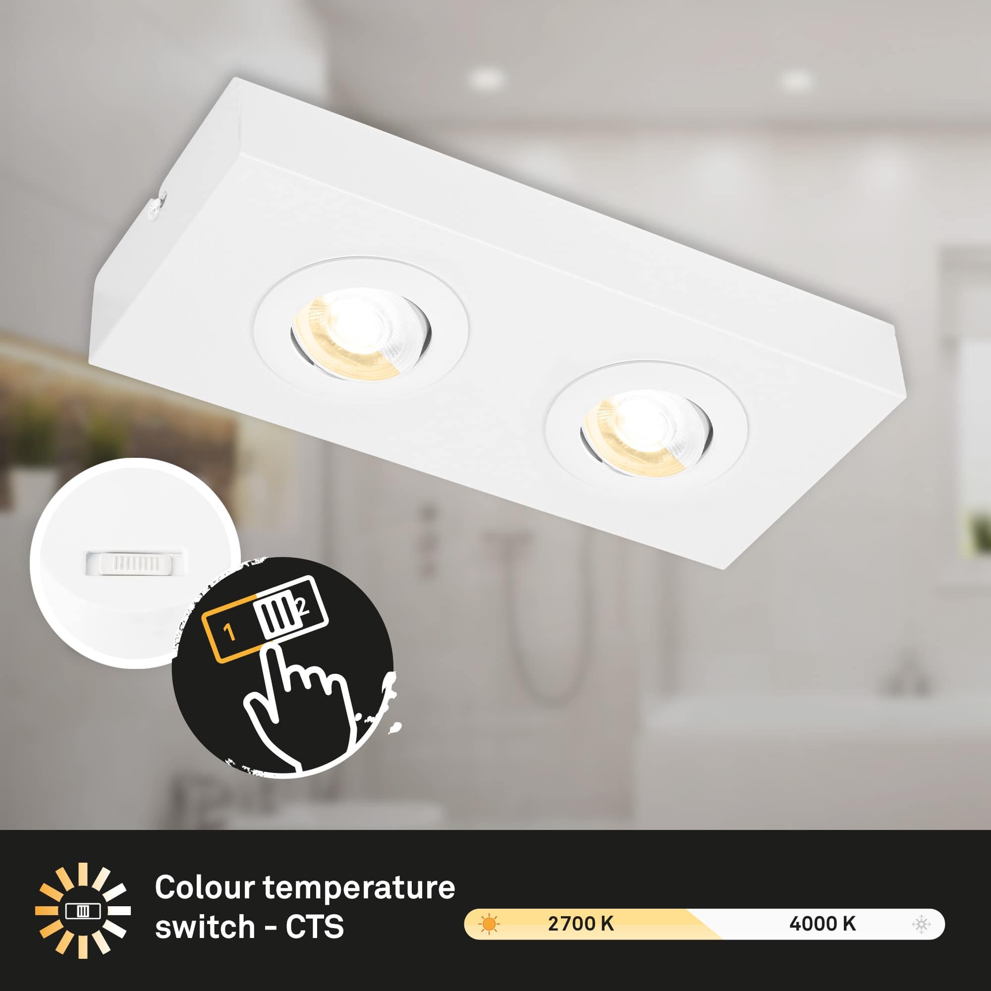 BRI 3996026 LED CTS stropní svítidlo, 27 cm, 4W, 460lm, bílé - BRILONER (obrázek 3)