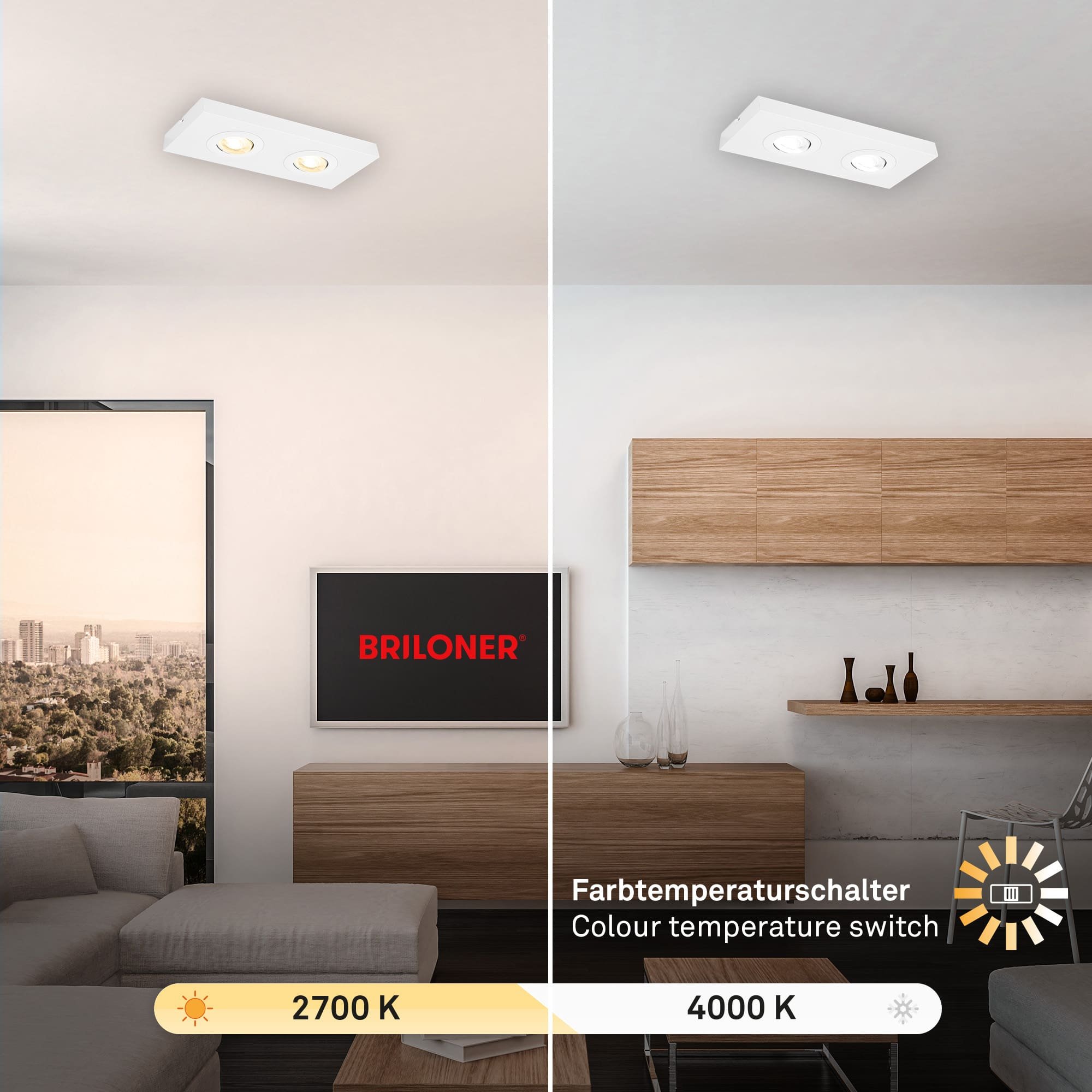 BRI 3996026 LED CTS stropní svítidlo, 27 cm, 4W, 460lm, bílé - BRILONER (obrázek 6)